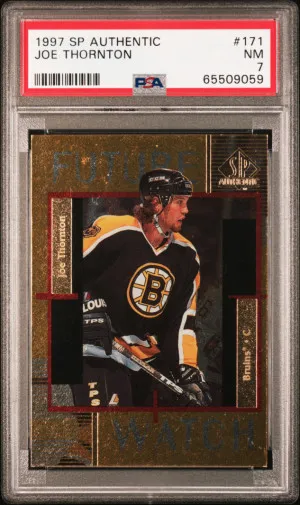 Joe Thornton SP Authentic Future Watch #171 Rookie RC PSA 7 front