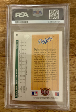 1992 Upper Deck Pedro Martinez Star Rookie PSA 10 back