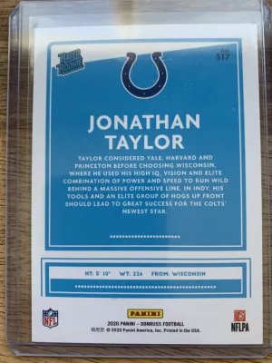Jonathon Taylor Donruss Rated Rookie back