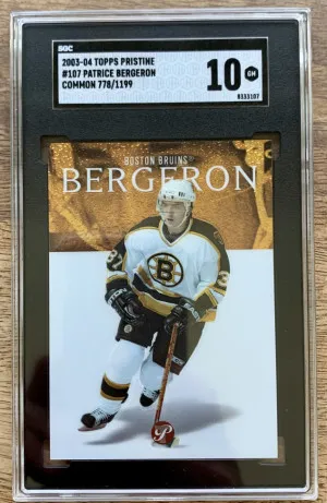 Patrice Bergeron 2003-04 Topps Pristine 778/1199 - SGC 10 front