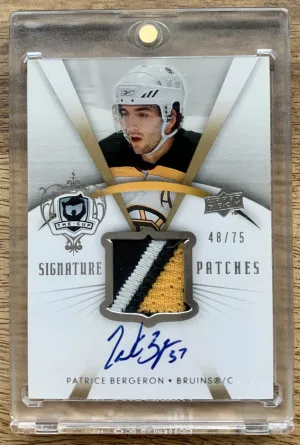 2007-08 The Cup Signature Patches Patrice Bergeron 48/75 front