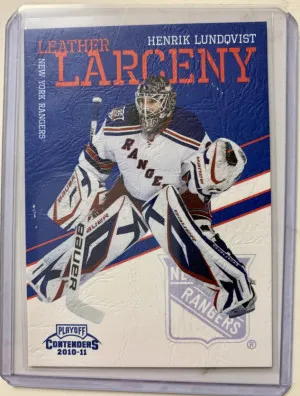 2010-11 Playoff Contenders Leather Larceny Henrik Lindqvist front