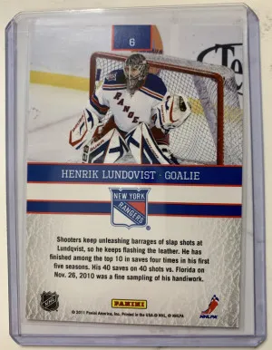 2010-11 Playoff Contenders Leather Larceny Henrik Lindqvist back