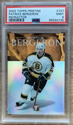Patrice Bergeron Topp Pristine Rookie /499 PSA 9 front