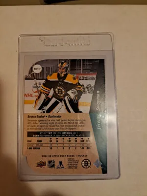 Jeremy Swayman rookie back