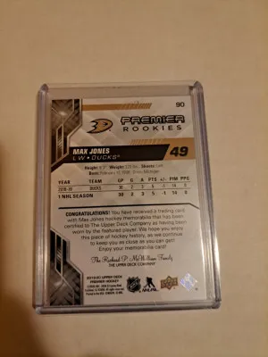 Max Jones rookie patch back