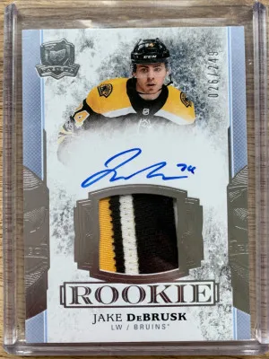2017-18 The Cup Jake Debrusk Rookie Patch Auto /249 front