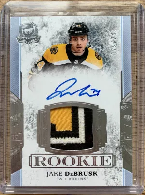2017-18 The Cup Jake Debrusk Rookie Patch Auto /249 front