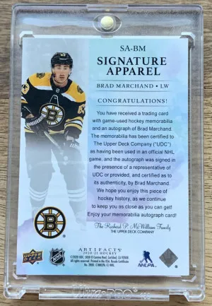 2020-21 Artifacts Signature Apparel Brad Marchand 15/36 back