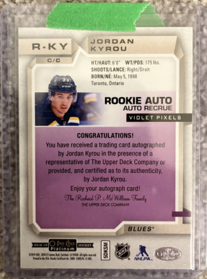 Jordan Kyrou Rookie Autos Violet Pixels back