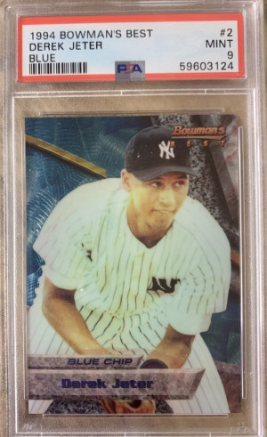 1994 Bowman's Best Derek Jeter Blue Chip #2 PSA 9 front