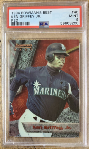 1994 Bowman's Best Red #40 Ken Griffey Jr. PSA 9 Mint Seattle Mariners front