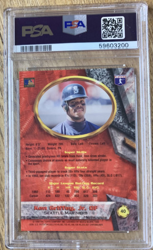 1994 Bowman's Best Red #40 Ken Griffey Jr. PSA 9 Mint Seattle Mariners back