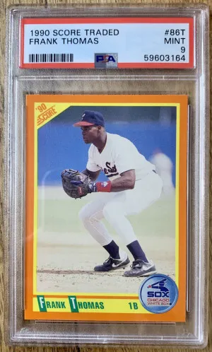 1990 Score Traded Frank Thomas Rookie PSA 9 front