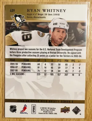 2008-09 Upper Deck HG Glossy /10 Ryan Whitney back