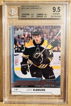 2017-18 Upper Deck Young Guns RC Jake DeBrusk front
