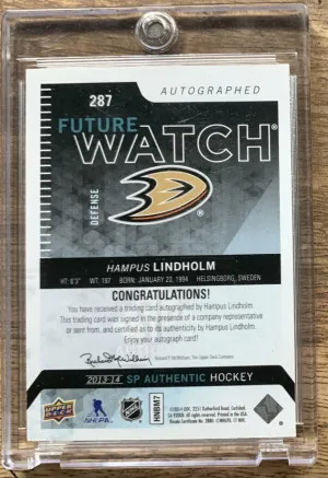 Hampus Lindholm Future Watch Auto /999 back