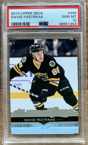 2014 Upper Deck David Pastrnak Young Guns PSA 10 front