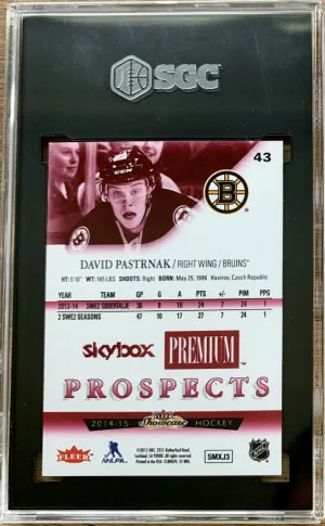 2014-15 Fleer Showcase David Pastrnak Star Rubies /50 SGC 9 back