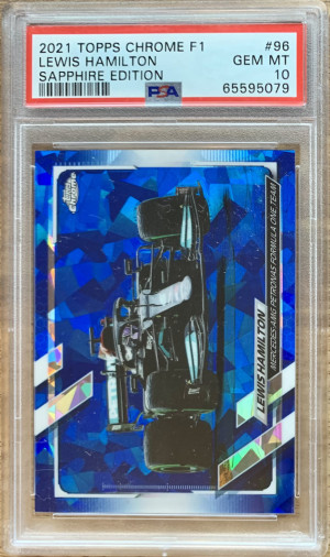 2021 Topps Chrome Formula 1 Sapphire Edition #96 Lewis Hamilton PSA 10 front