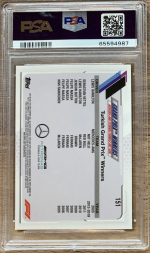 2021 Topps Chrome Formula 1 #151 Lewis Hamilton Saphire Edition PSA 10 back