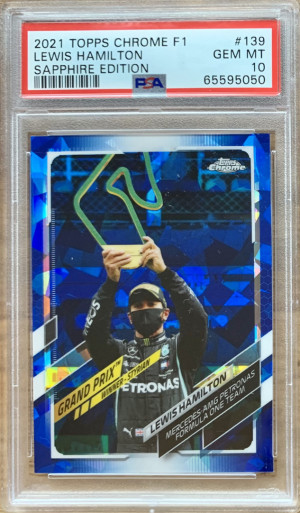 2021 Topps Chrome Formula 1 #139 Lewis Hamilton Saphire Edition PSA 10 front