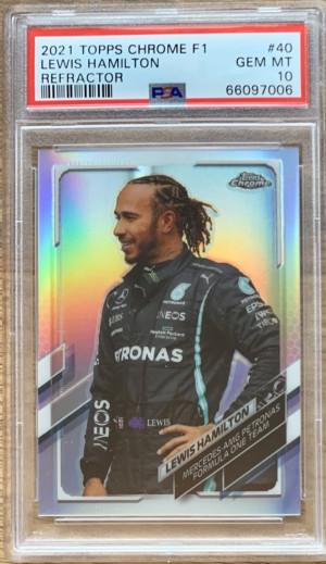 2021 Topps Chrome Formula 1 #40 Lewis Hamilton Refractor F1 PSA 10 GEM MINT front