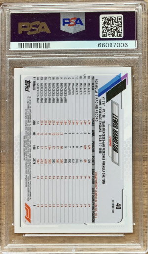 2021 Topps Chrome Formula 1 #40 Lewis Hamilton Refractor F1 PSA 10 GEM MINT back