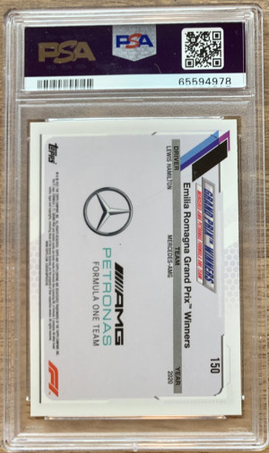 2021 Topps Chrome Formula 1 F1 Sapphire Edition #150 LEWIS HAMILTON PSA 10 GEM back