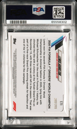 2021 Topps Chrome F1 Formula 1 #171 Lewis Hamilton Purple Refractor /399 PSA 10 back