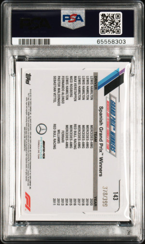 2021 Topps Chrome F1 Formula 1 #143 Lewis Hamilton Purple Refractor /399 PSA 10 back
