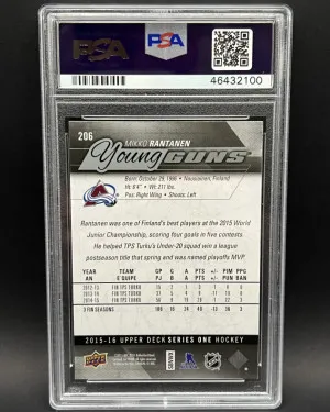 2015 Upper Deck Mikko Rantanen Young Guns PSA 10 back