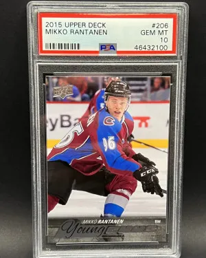 2015 Upper Deck Mikko Rantanen Young Guns PSA 10 front