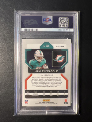 2021 Prizm Jaylen Waddle Lazer Prizm PSA 10 back