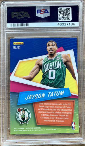 Jayson Tatum 2017-18 Panini Revolution #121 Chinese New Year PSA 10 Rookie RC back