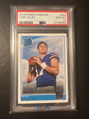 2018 Panini Donruss 304 Josh Allen RC PSA 10 front