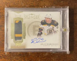 2019 Upper Deck Splendor Brad Marchand Patch Auto /36 front