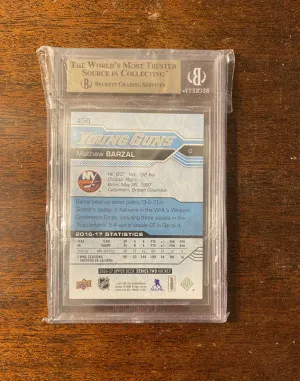 2016-17 Upper Deck Mathew Barzal Young Guns BGS 9.5 back