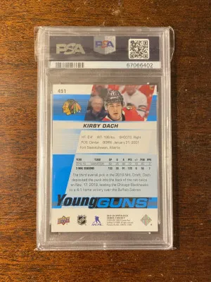 2019 Upper Deck Kirby Dach Young Guns PSA 10 back
