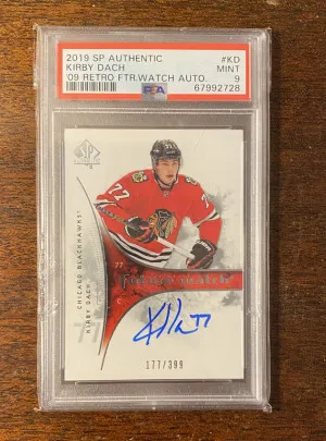 2019 SP Authentic Kirby Dach Retro Future Watch Auto /399 PSA 9 front