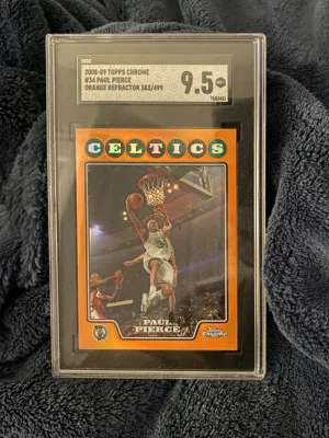 2008 topps chrome Paul Pierce Orange Refractor/499 SGC 9.5 front