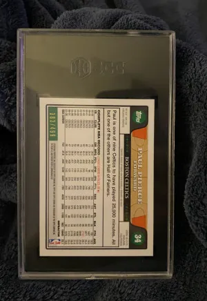 2008 topps chrome Paul Pierce Orange Refractor/499 SGC 9.5 back