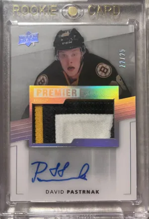 2014-15 Upper Deck Premier David Pastrnak Silver Spectrum /25 RPA front
