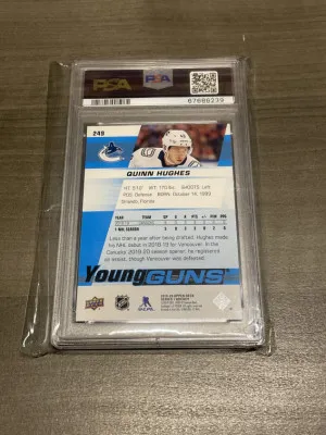 Quinn Hughes Young Guns PSA 10 19-20 back