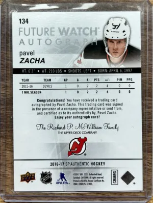 Pavel Zacha Future Watch Auto /999 back