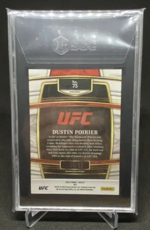 2022 Panini Select UFC Dustin Poirier Concourse Gold Disco 9/10 SGC 10 (POP 1) back