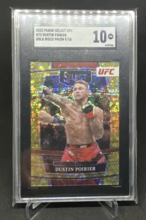 2022 Panini Select UFC Dustin Poirier Concourse Gold Disco 9/10 SGC 10 (POP 1) front