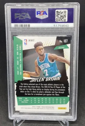 2016-17 Panini Revolution Jaylen Brown Infinite SP Rookie RC #107 PSA 10 Celtics back