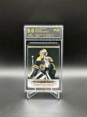 2021-22 UD Artifacts Jeremy Swayman Rookie Clear Cut FCG Graded 9 front