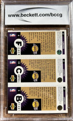 1996-97 Collectors Choice Mini Kobe Bryant Fisher Campbell Rookie RC #L1 BCCG 10 back